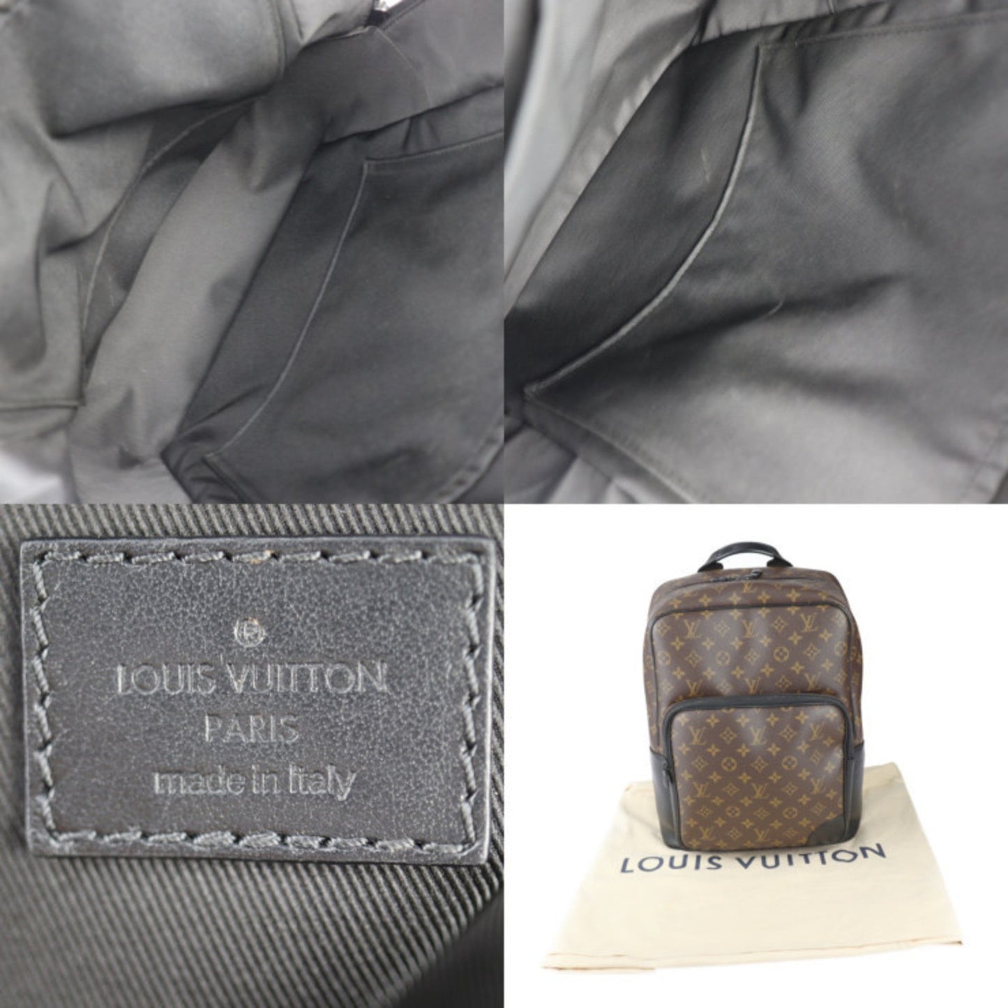 Louis Vuitton Black Brown Pvc Leather Backpack
