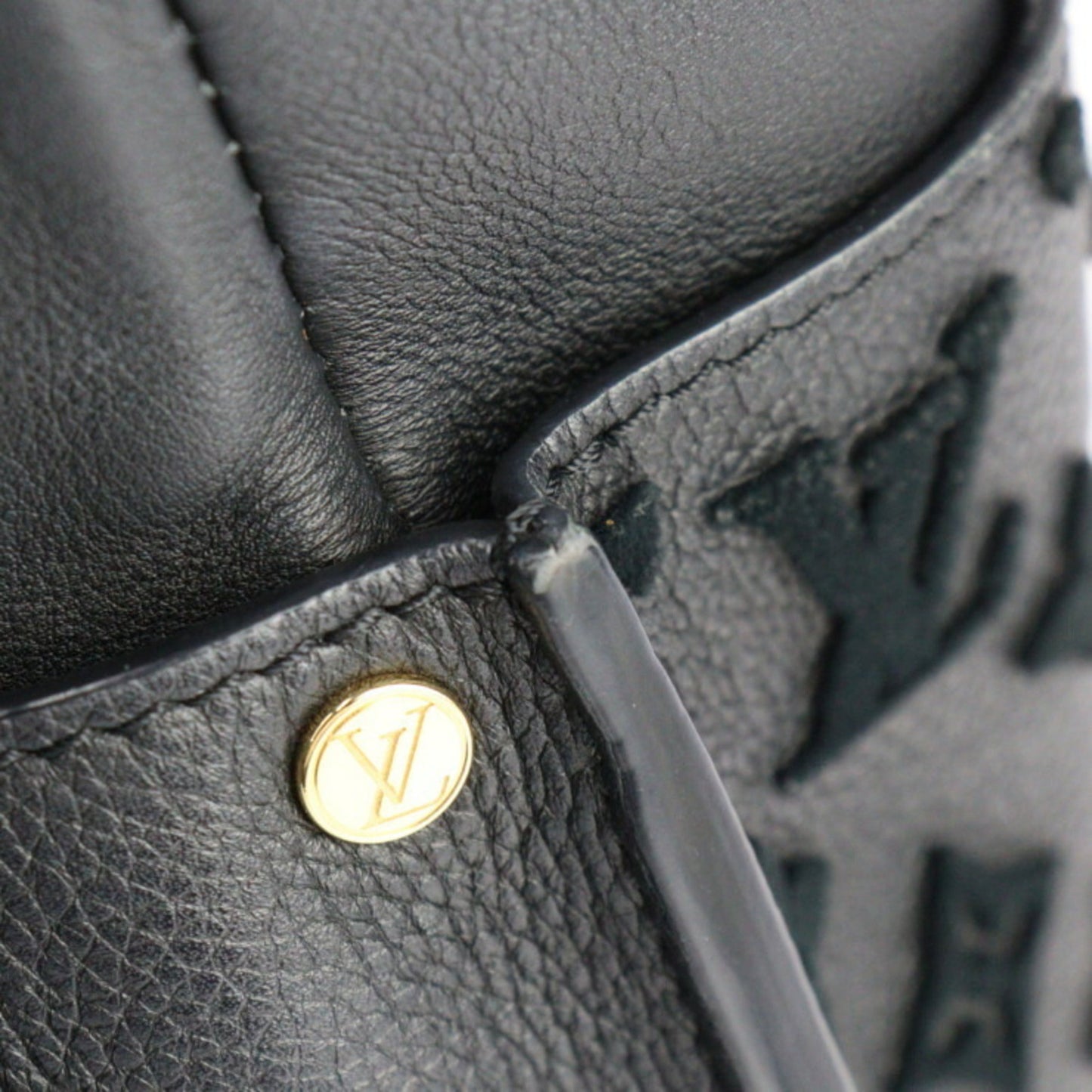 Louis Vuitton Black Leather Shoulder Bag Tote Bag