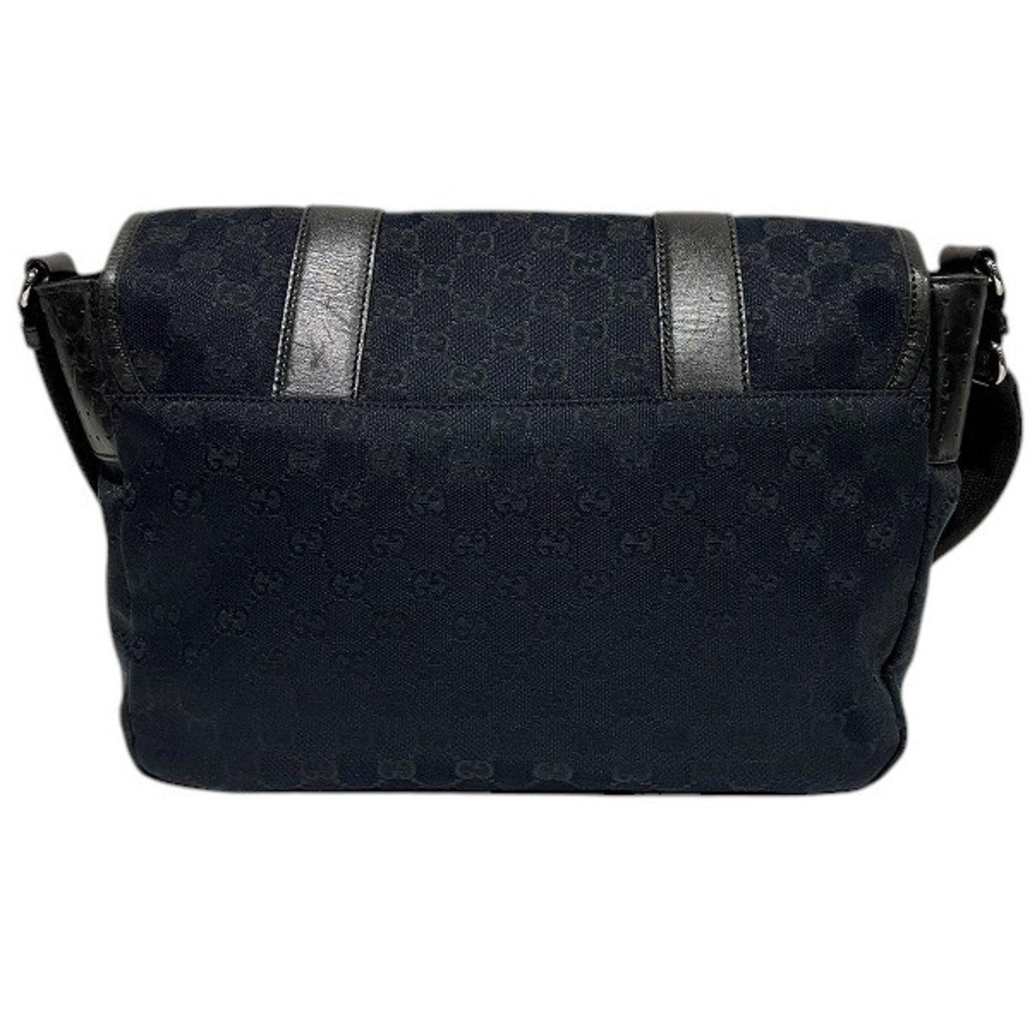 Gucci Black Canvas Leather Shoulder Bag