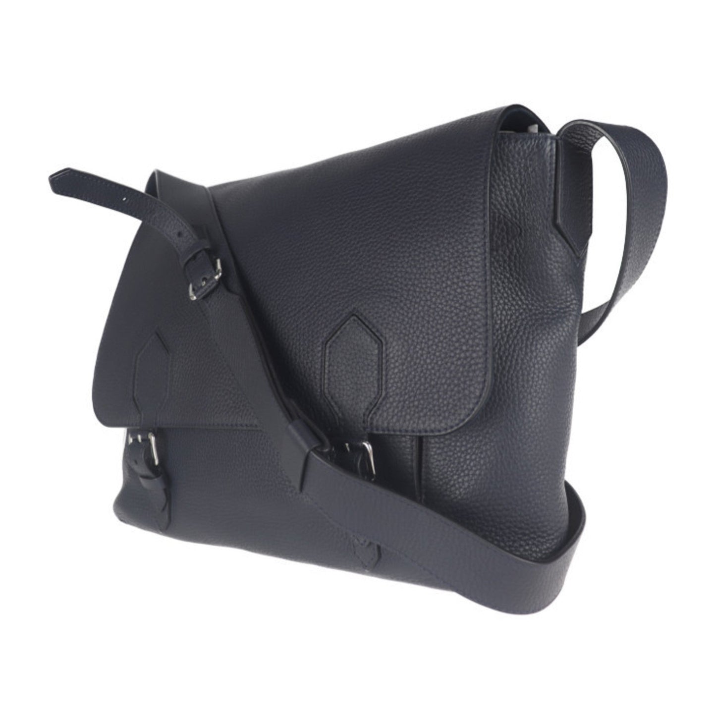 Louis Vuitton Navy Leather Handbag Shopping Bag Shoulder Bag Tote Bag
