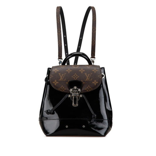 Louis Vuitton Black Brown Patent Leather Pvc Backpack ()