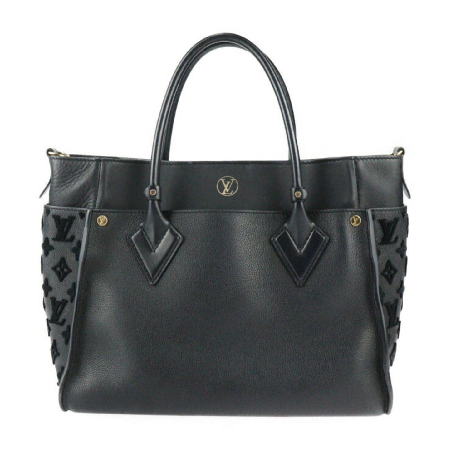 Louis Vuitton Black Leather Shoulder Bag Tote Bag