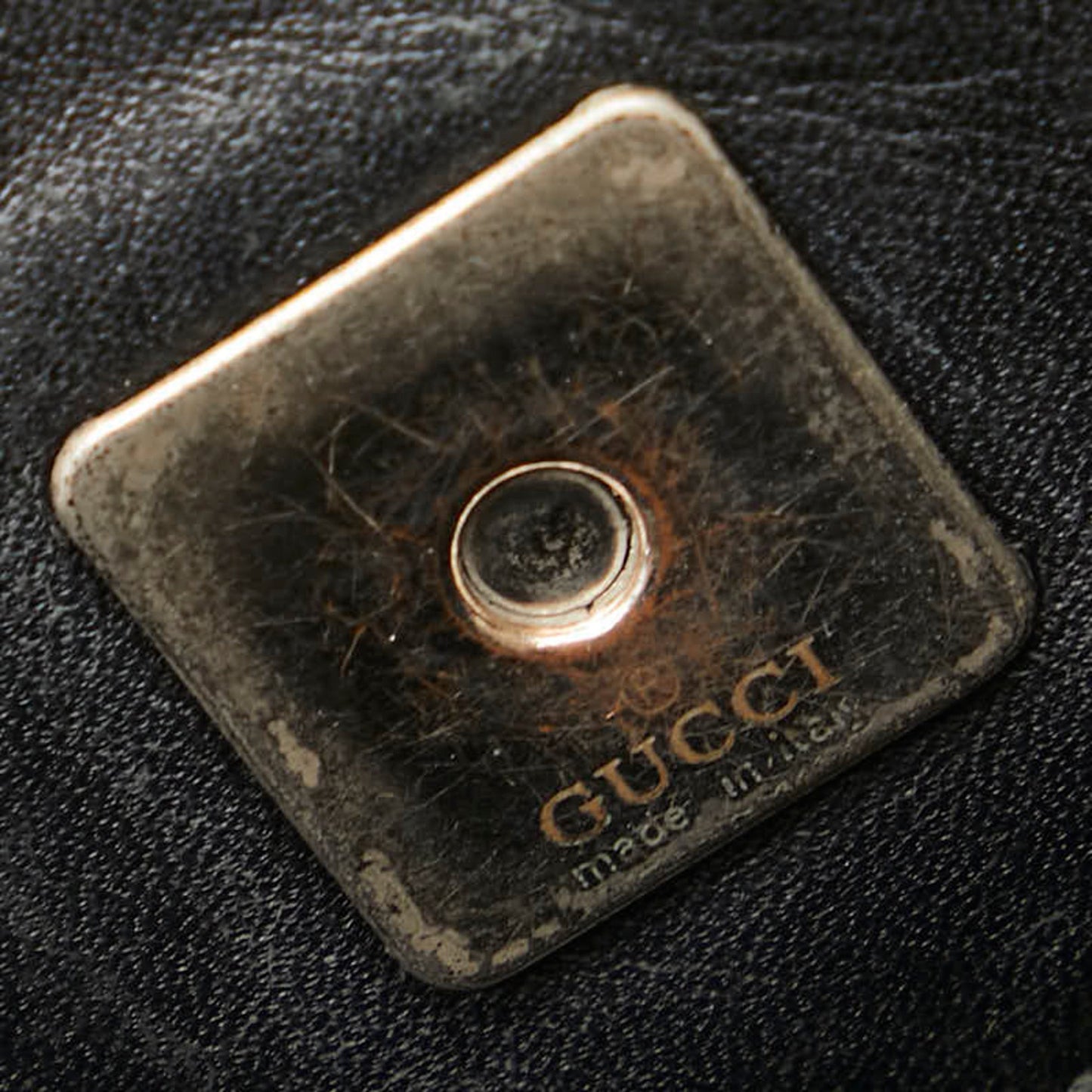 Gucci Black Canvas Leather Handbag Shoulder Bag