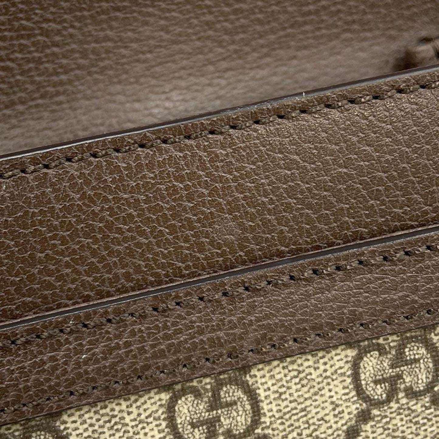 Gucci Beige Brown Pvc Leather Shoulder Bag
