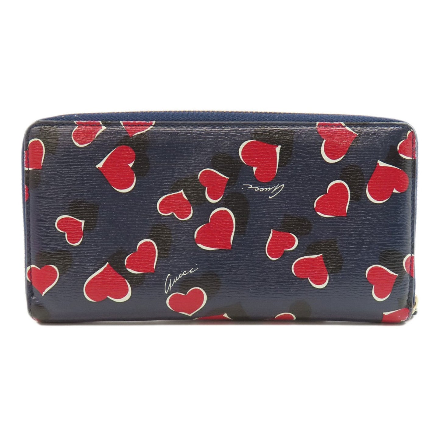 Gucci Navy Leather Long Wallet (Bi-Fold)