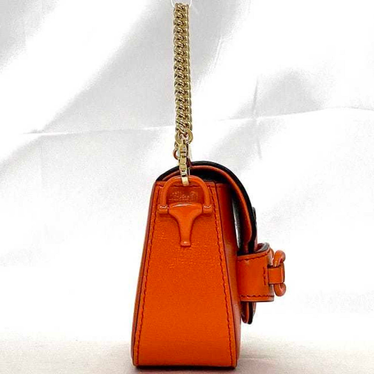 Gucci Horsebit Orange Leather Canvas Shoulder Bag