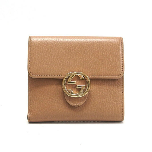 Gucci Beige Champagne Gold Leather Coin Purse/Coin Case ()