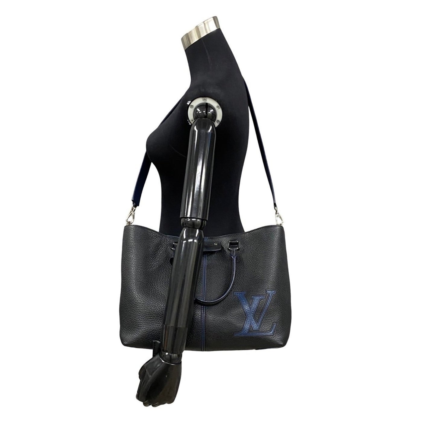 Louis Vuitton Black Leather Shoulder Bag Tote Bag