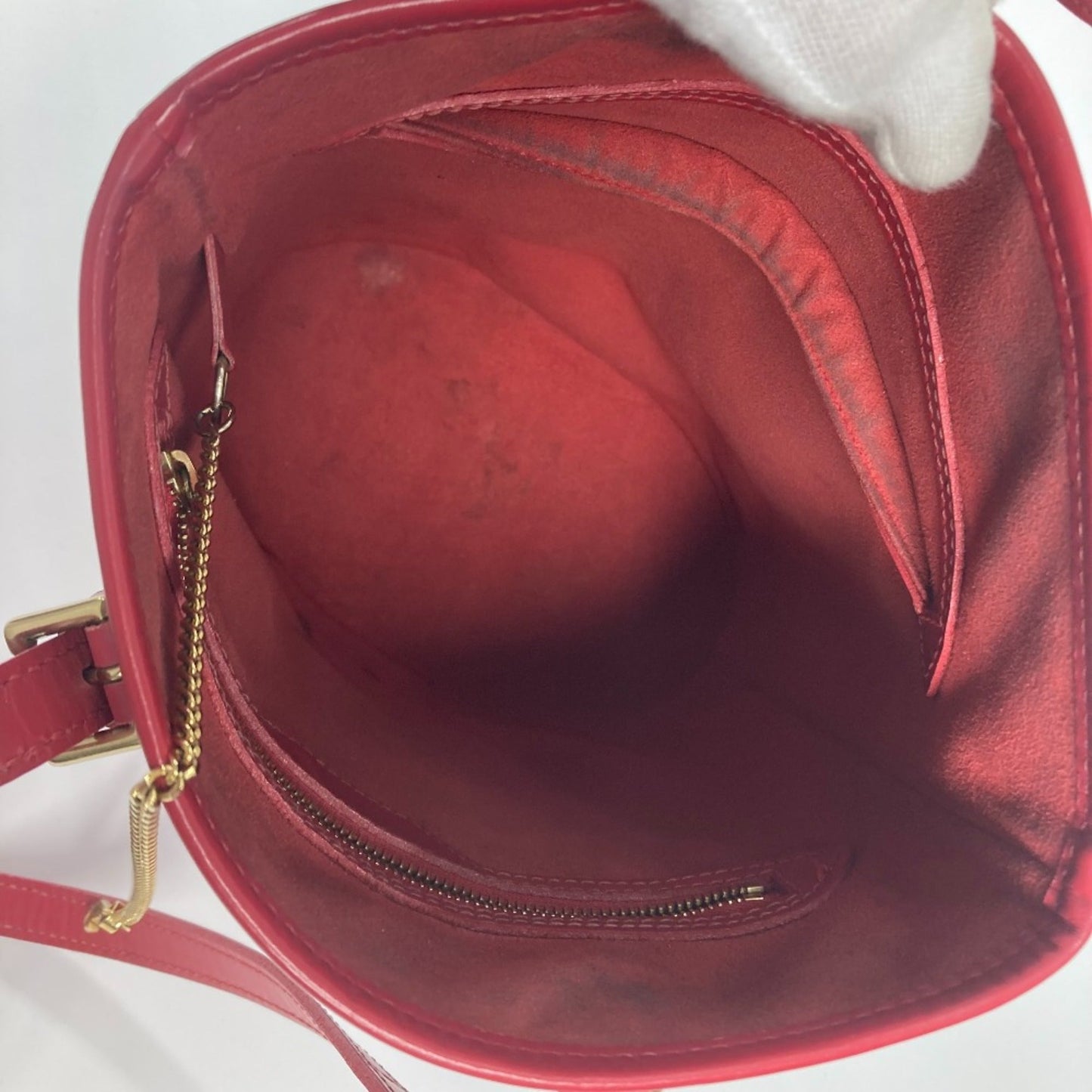 Louis Vuitton Red Leather Shoulder Bag