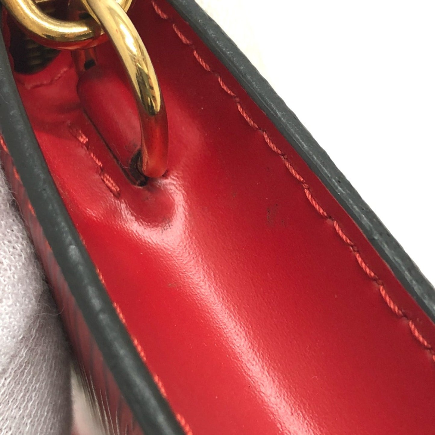 Louis Vuitton Red Leather Shoulder Bag