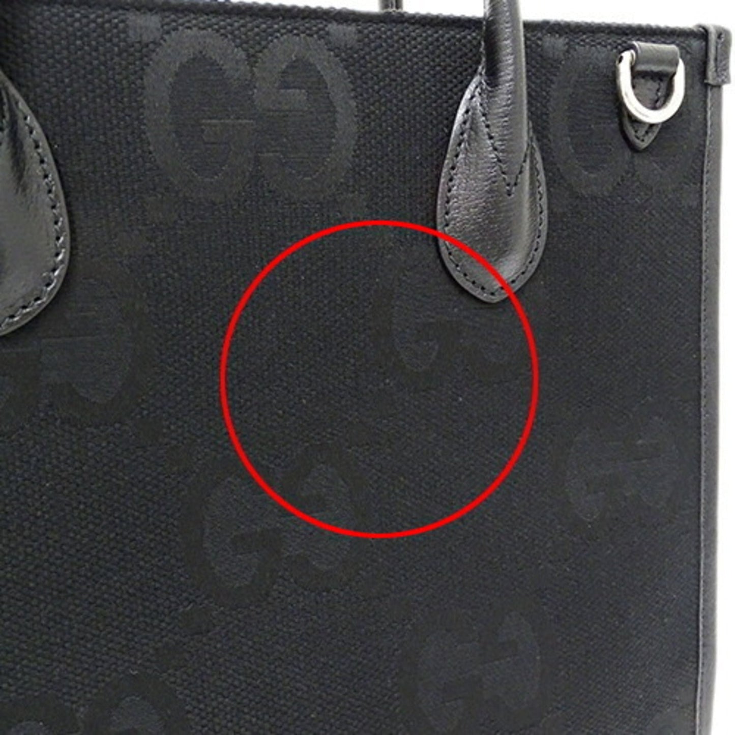 Gucci Black Canvas Handbag Shoulder Bag Tote Bag