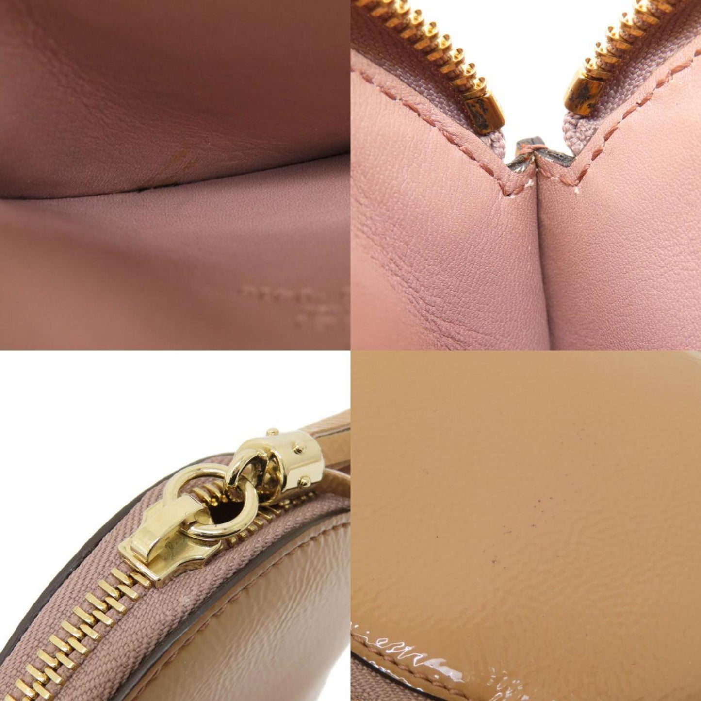Gucci Beige Patent Leather Coin Purse/Coin Case