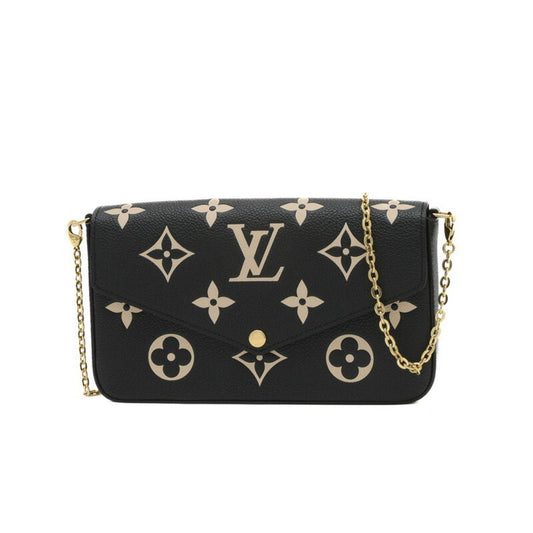 Louis Vuitton Beige Black Monogram Empreinte Pochette Shoulder Bag ()