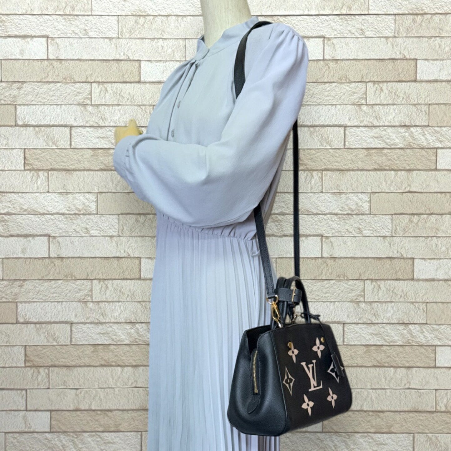 Louis Vuitton Monogram Empreinte Beige Black Monogram Empreinte Shoulder Bag