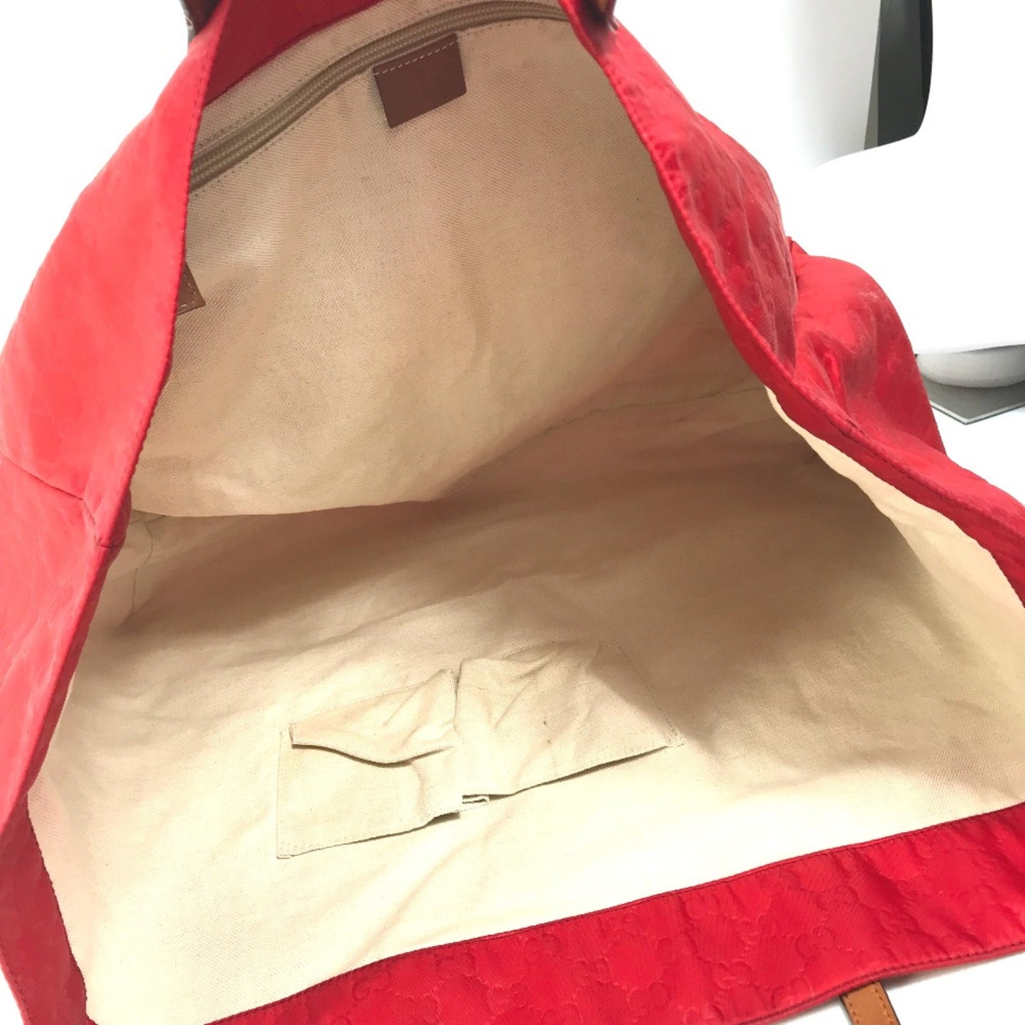 Gucci Red Cloth Tote Bag