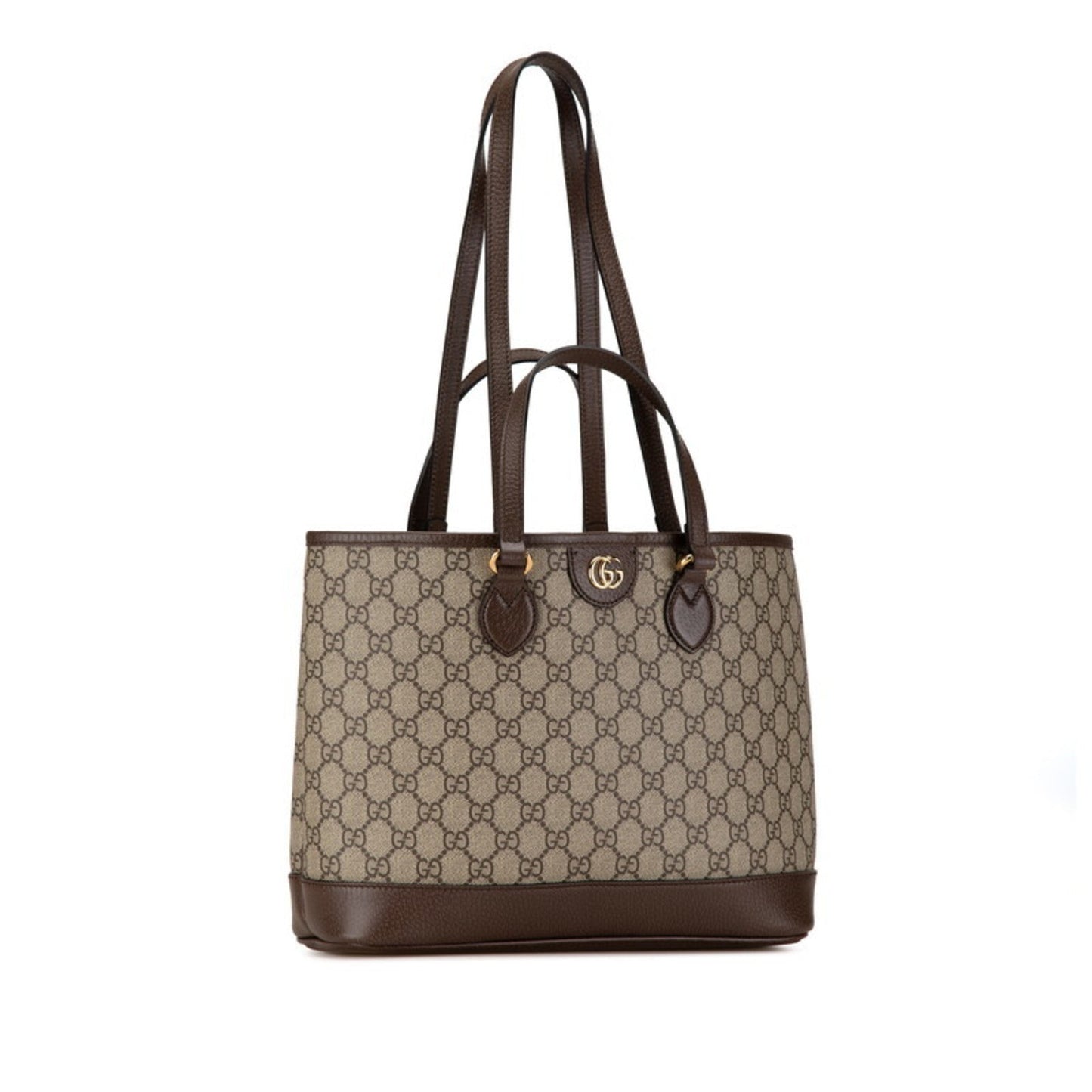 Gucci Beige Brown Pvc Leather Shoulder Bag Tote Bag