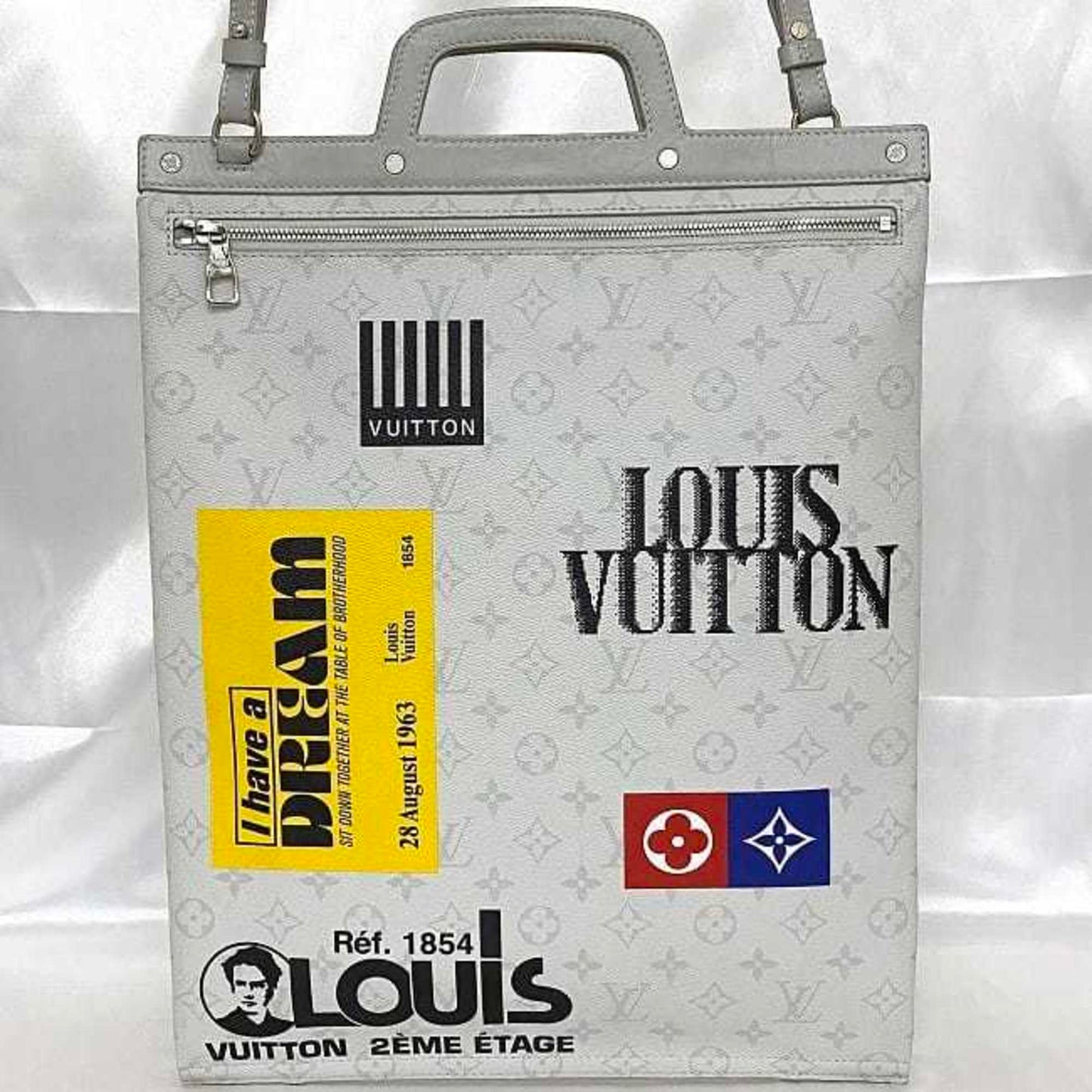 Louis Vuitton Monogram Gray White Monogram Shoulder Bag Tote Bag