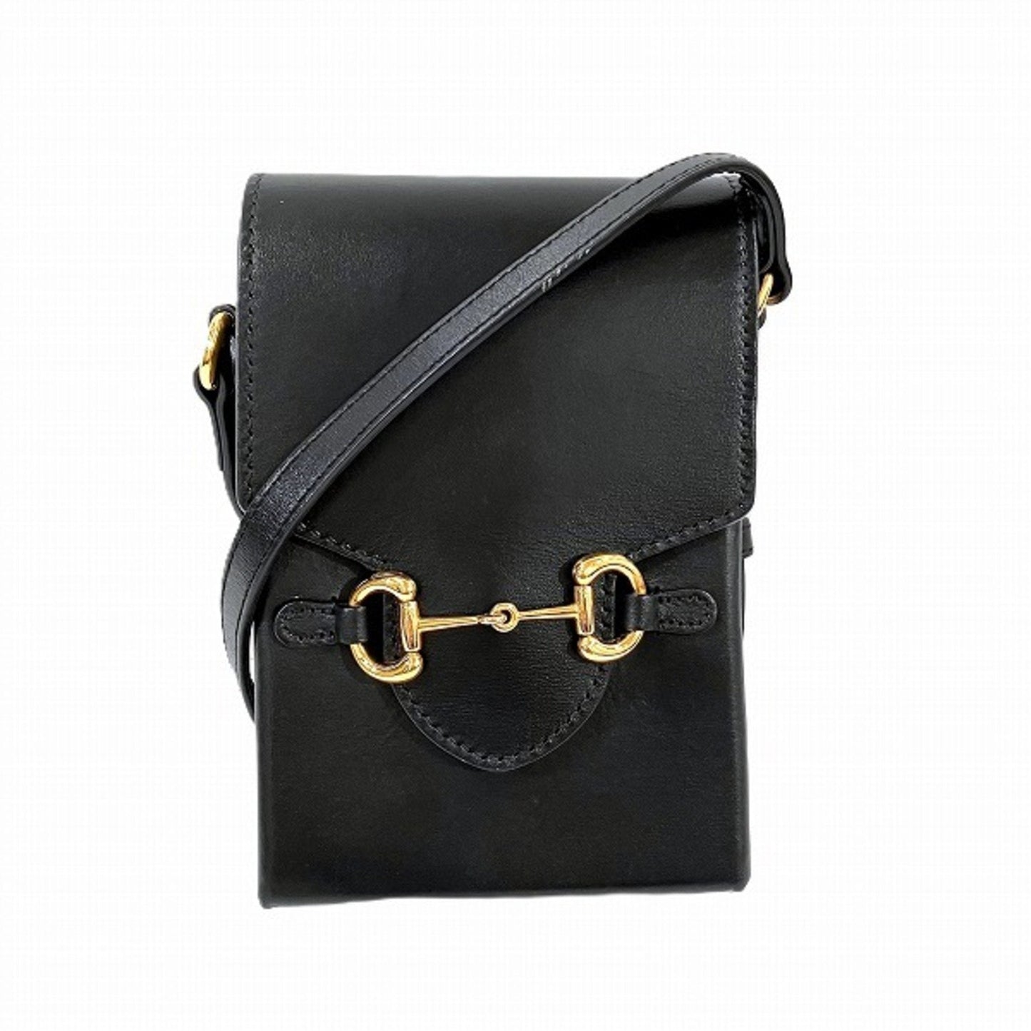 Gucci Horsebit Black Leather Shoulder Bag ()