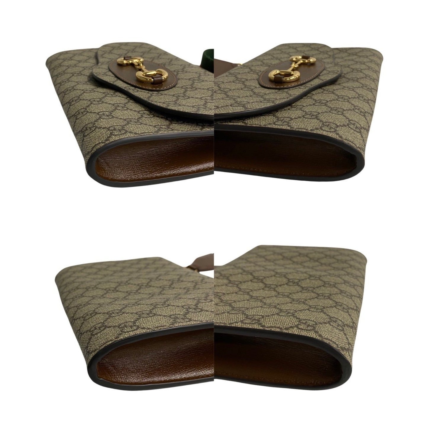 Gucci Brown Gold Pvc Leather Shoulder Bag