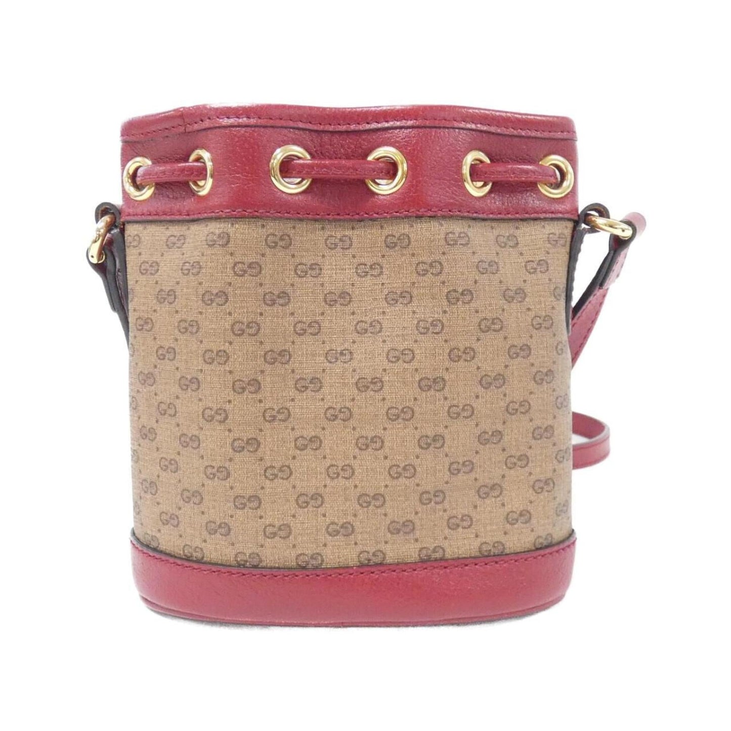 Gucci Beige Cherry Red Gg Supreme Leather Shoulder Bag