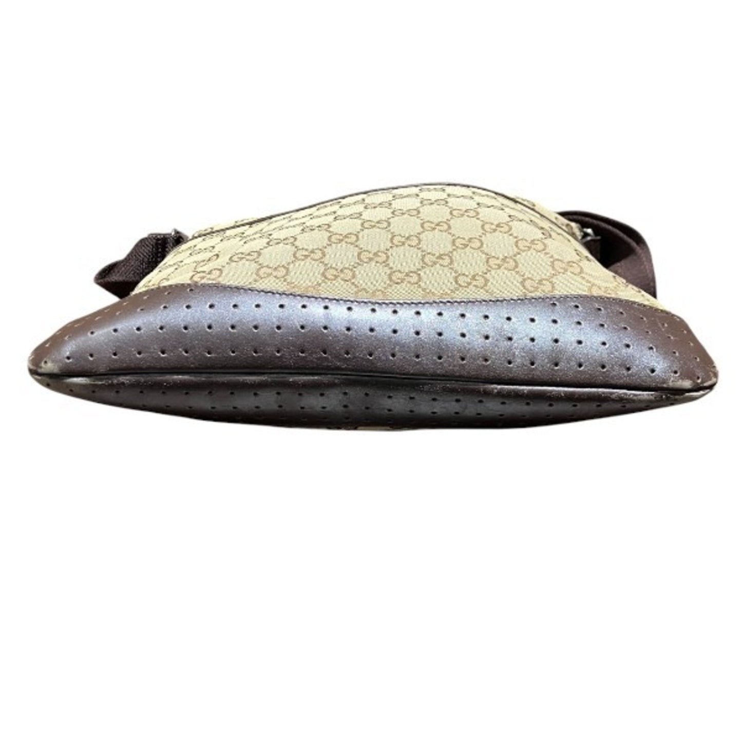 Gucci Beige Brown Gg Canvas Leather Shoulder Bag