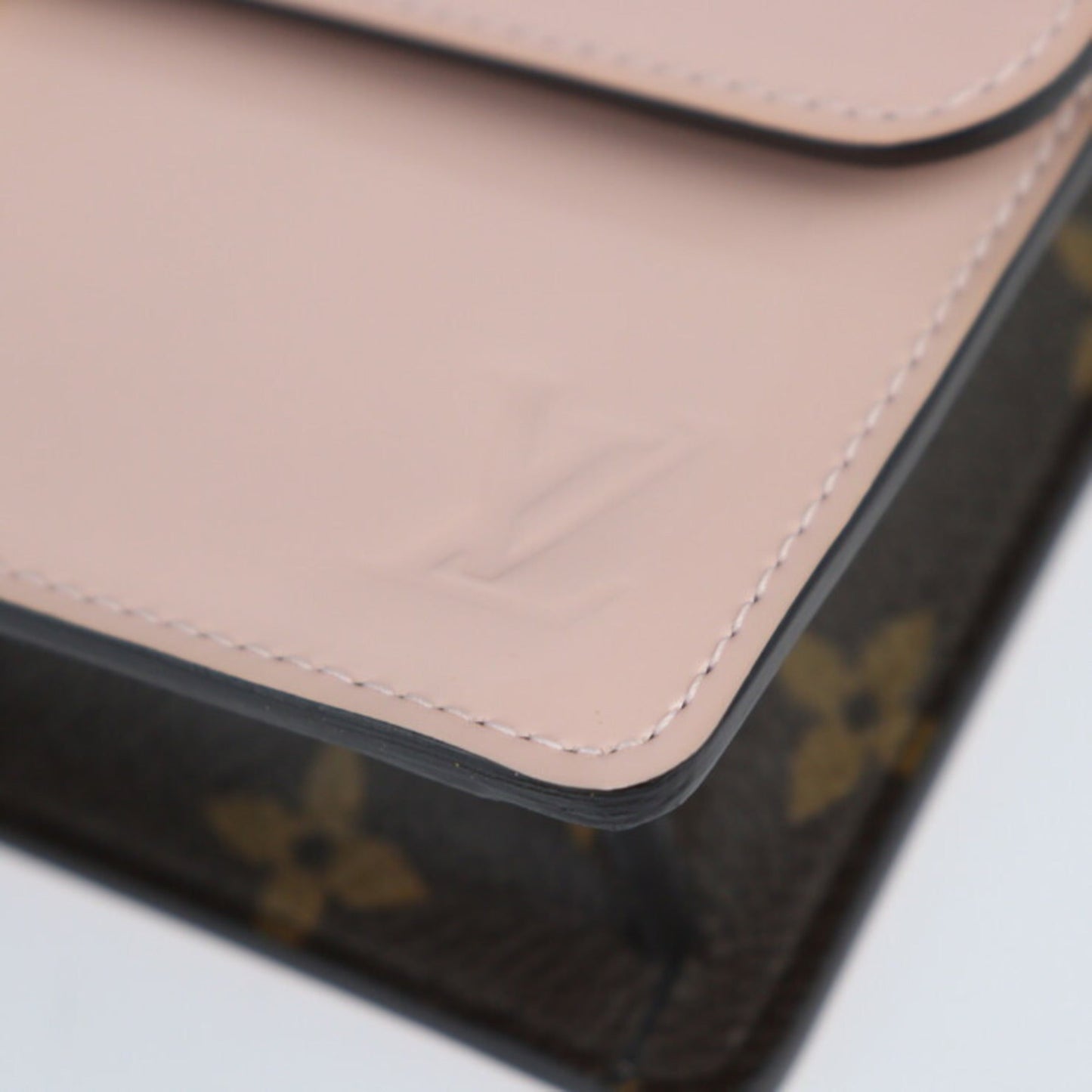 Louis Vuitton Brown Monogram Rose Ballerine Patent Leather Monogram Clutch Bag Pochette Shoulder Bag