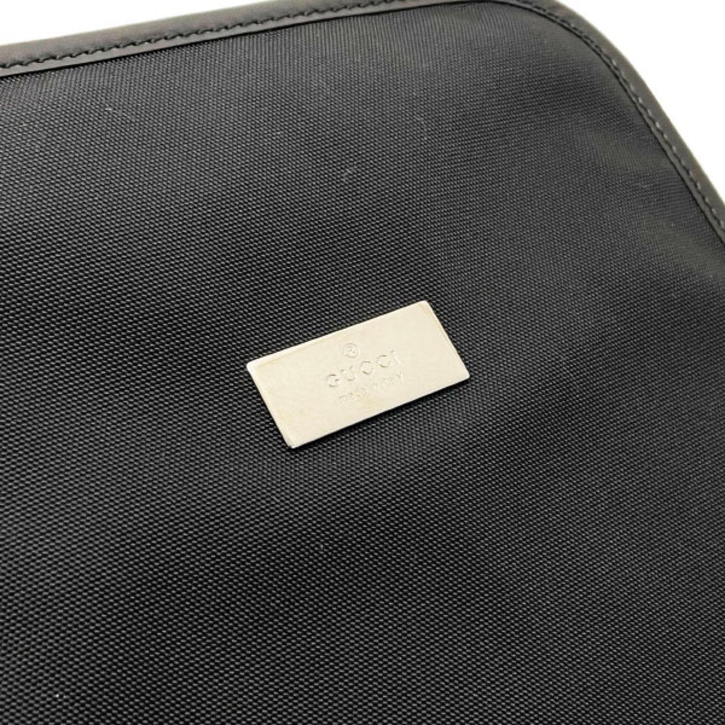 Gucci Black Nylon Leather Pouch