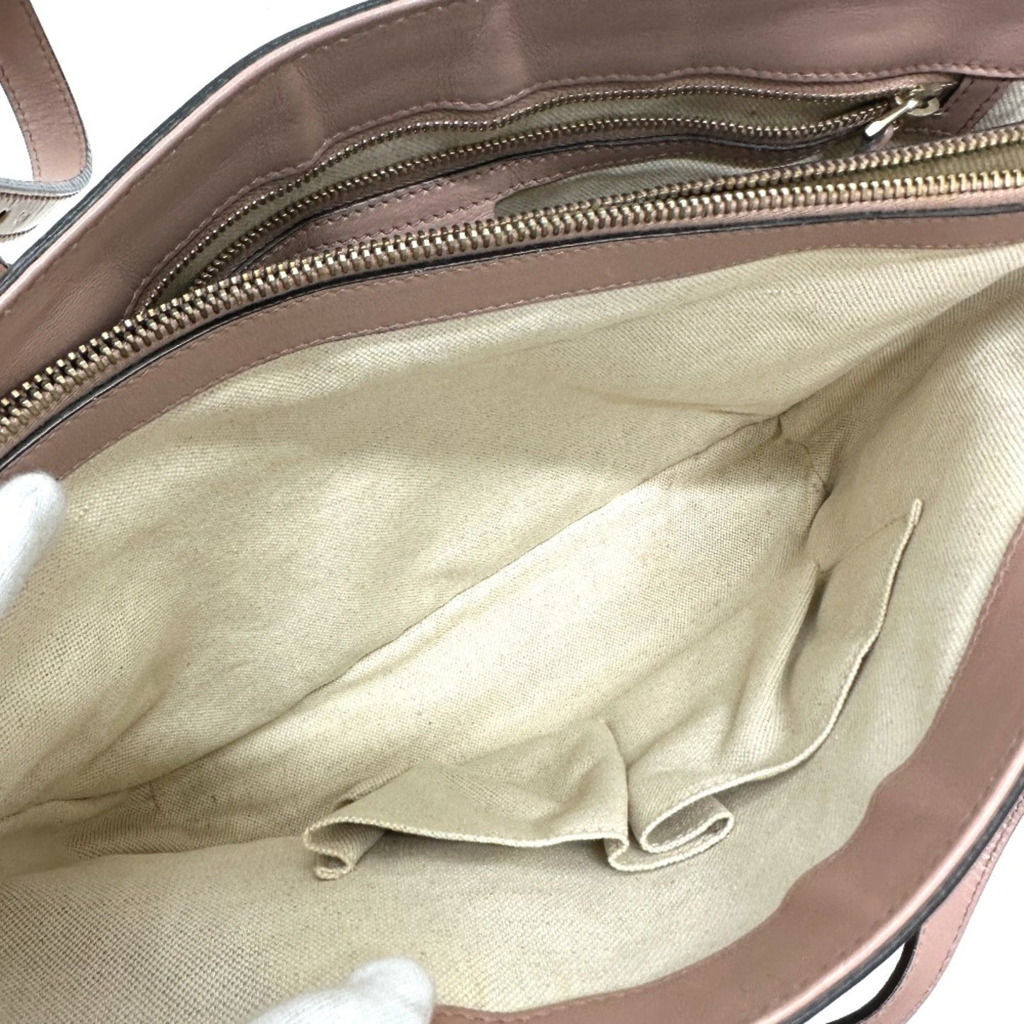 Gucci Beige Patent Leather Tote Bag