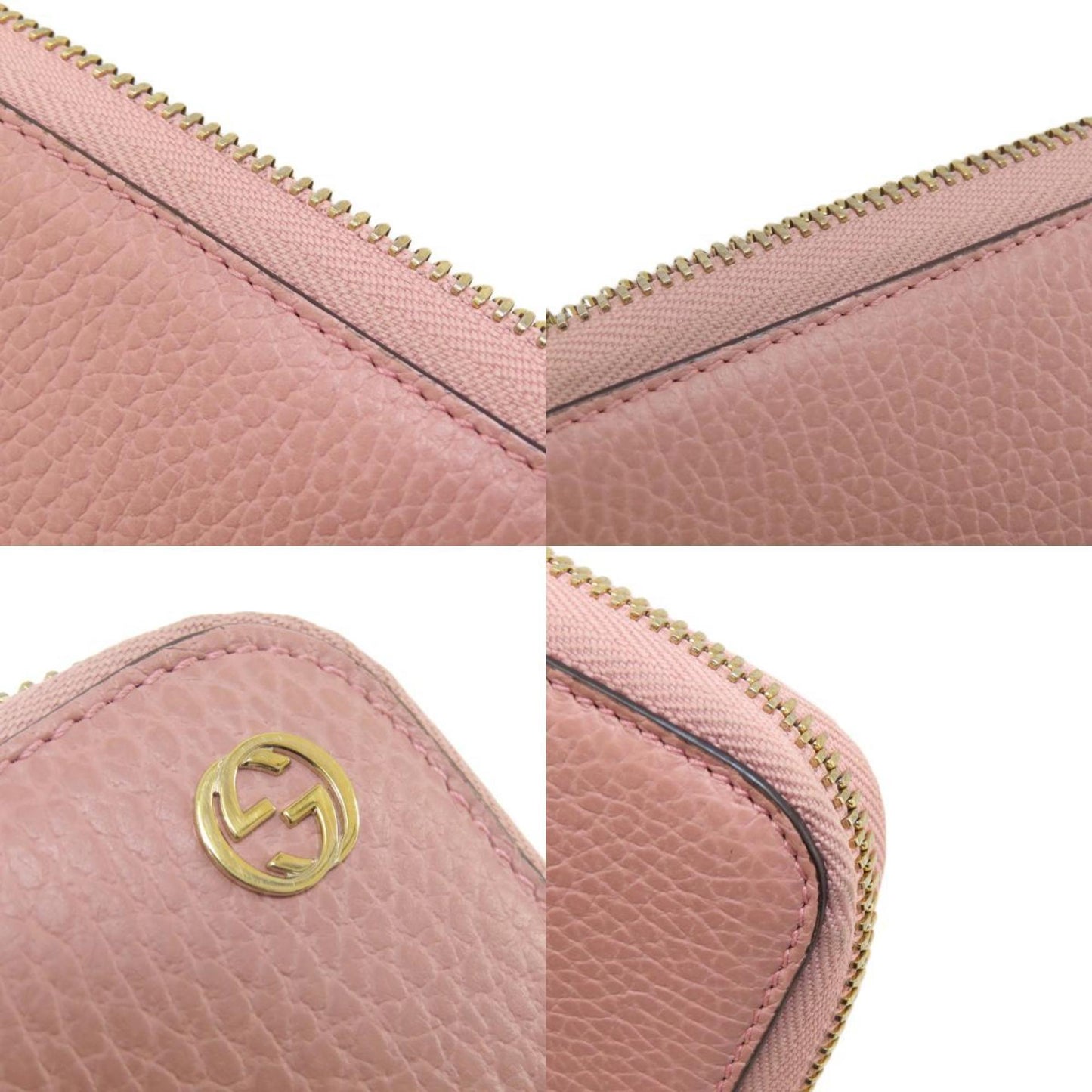 Gucci Pink Leather Long Wallet (Bi-Fold)
