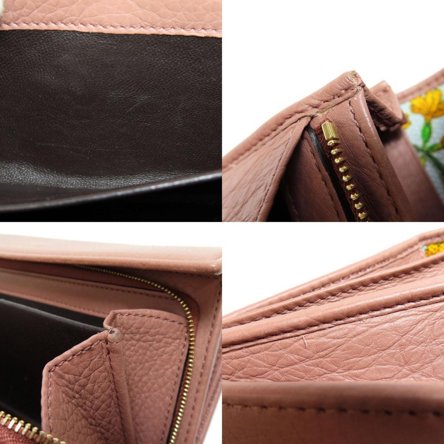 Gucci Beige Brown Pink Leather Coin Purse/Coin Case