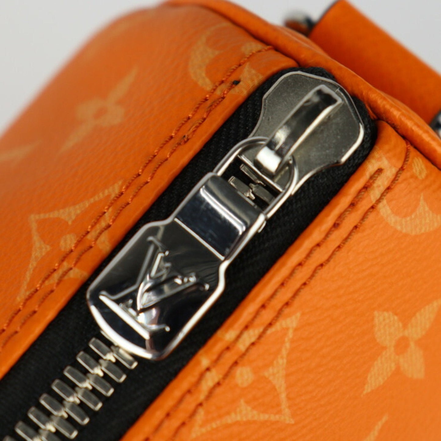 Louis Vuitton Orange Pvc Coated Canvas Leather Handbag Shoulder Bag Tote Bag
