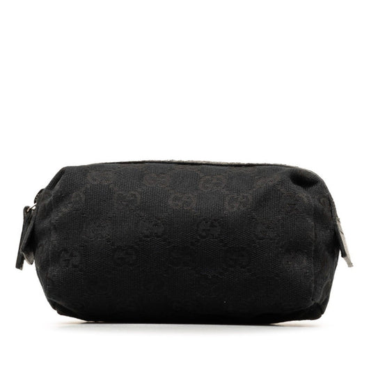 Gucci Gg Canvas Black Canvas Leather Pouch ()