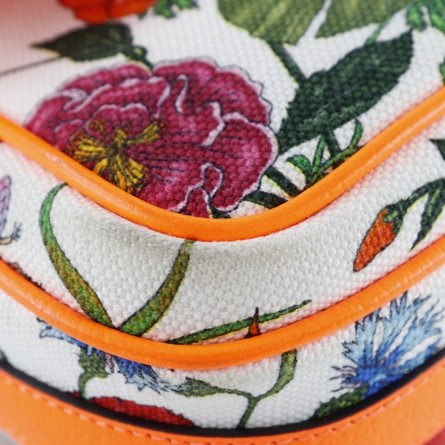 Gucci Orange Canvas Leather Shoulder Bag