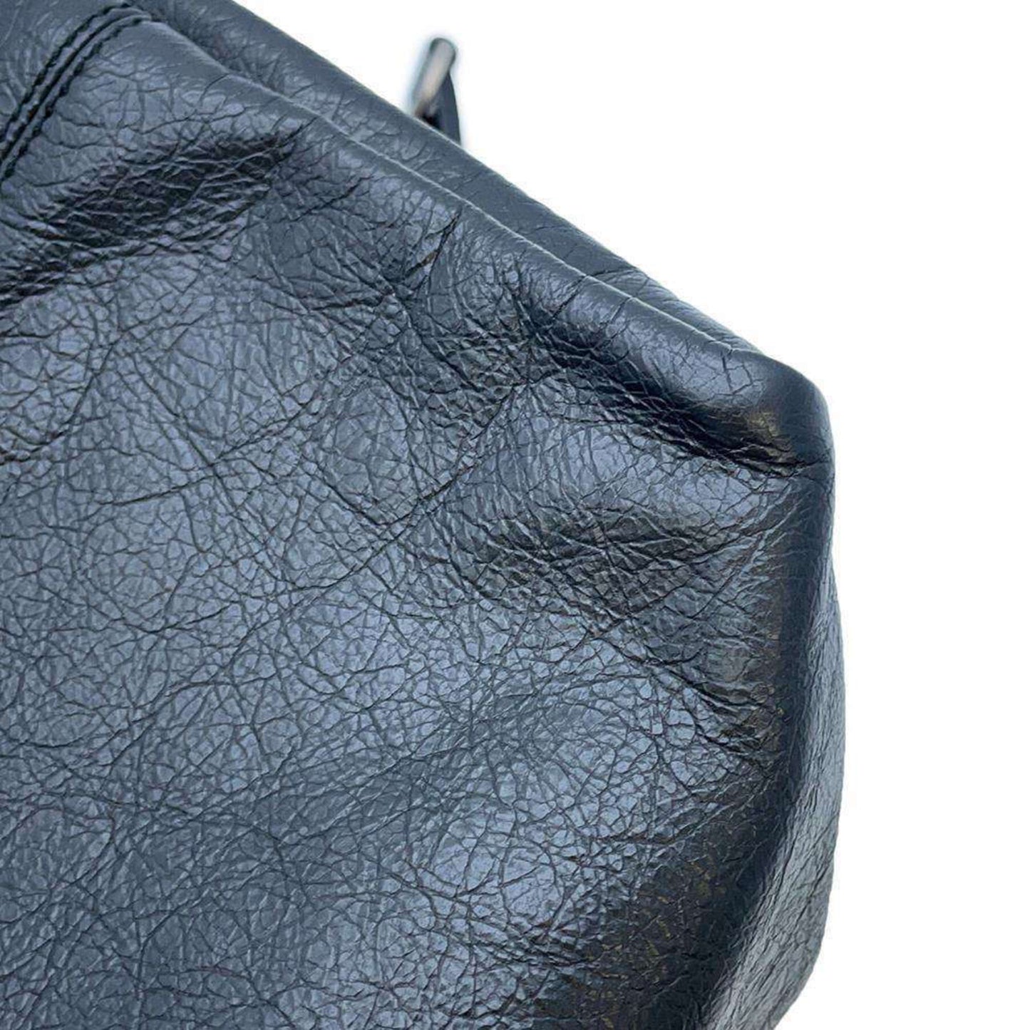 Gucci Black Leather Boston Bag Handbag Shoulder Bag