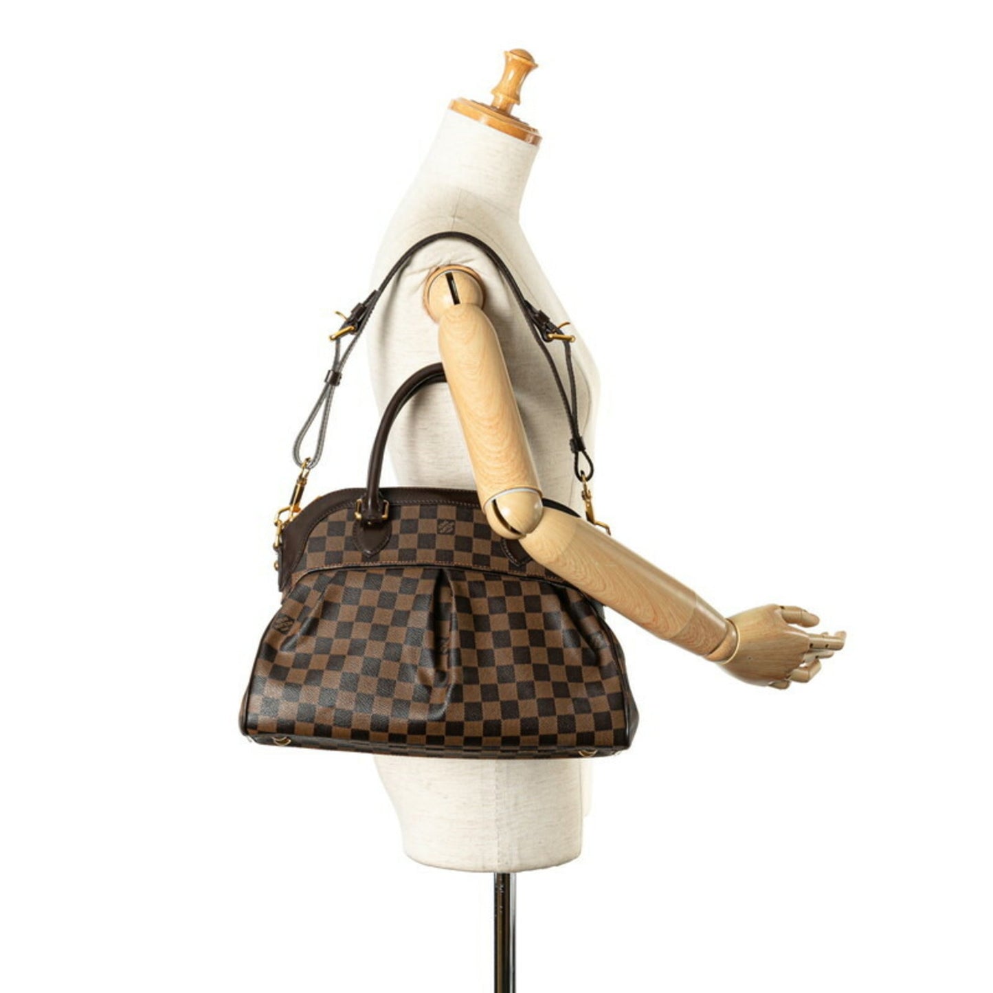 Louis Vuitton Brown Pvc Leather Handbag Shoulder Bag