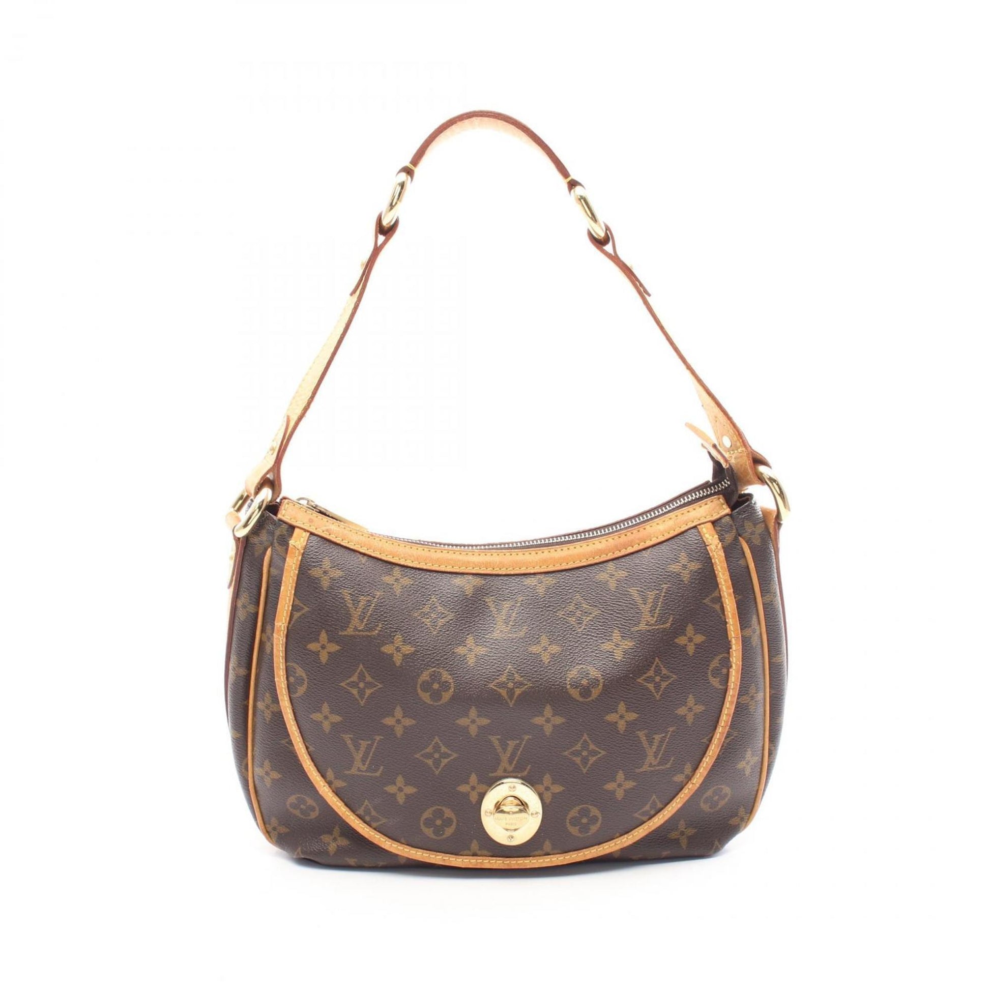 Louis Vuitton Brown Monogram Coated Canvas Leather Shoulder Bag ()