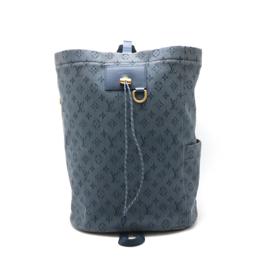 Louis Vuitton Monogram Denim Navy Monogram Denim Leather Backpack Shoulder Bag ()