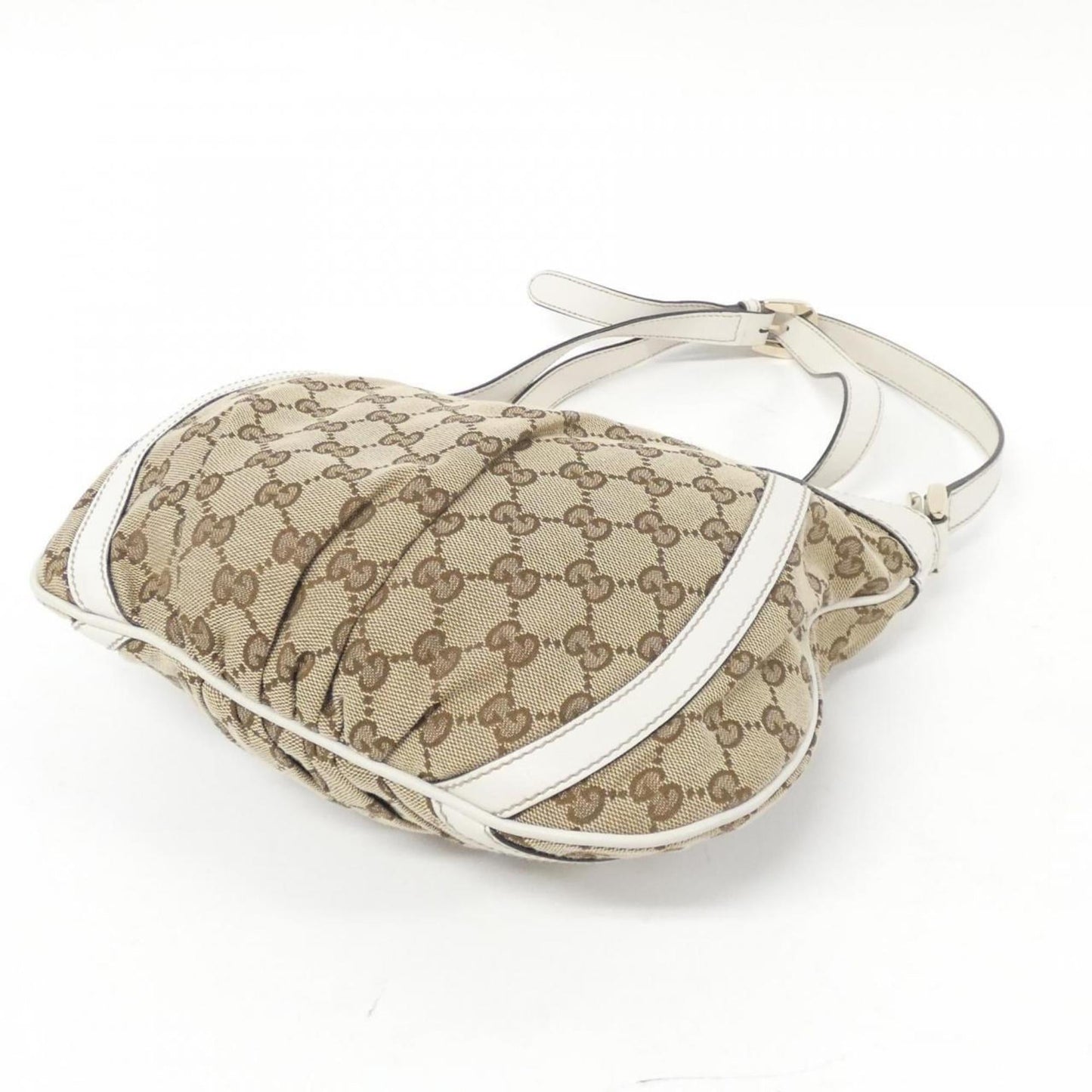 Gucci Beige White Gg Canvas Shoulder Bag