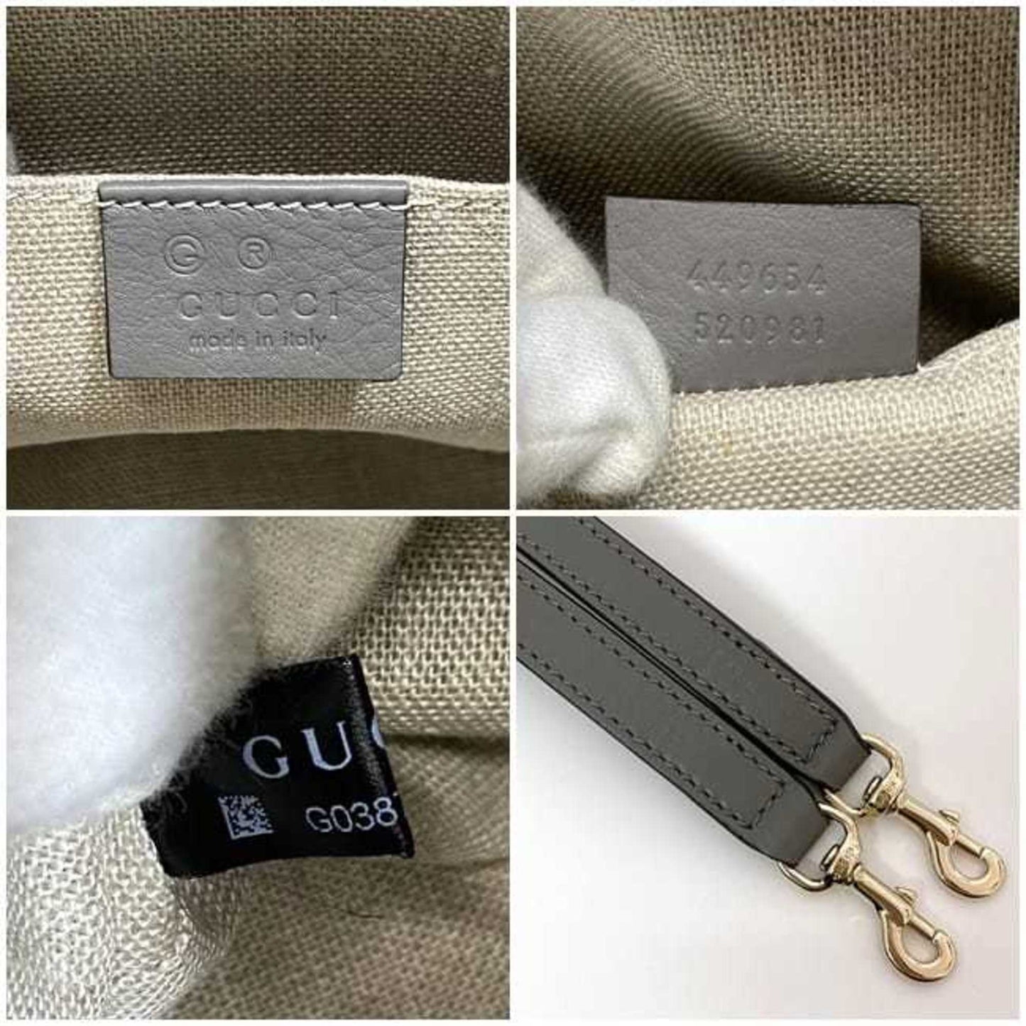 Gucci Gray Leather Handbag Shoulder Bag
