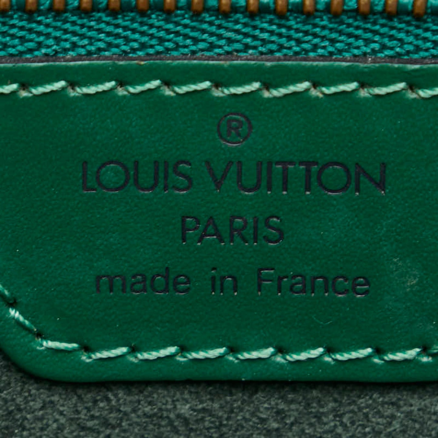 Louis Vuitton Borneo Green Leather Shoulder Bag Tote Bag