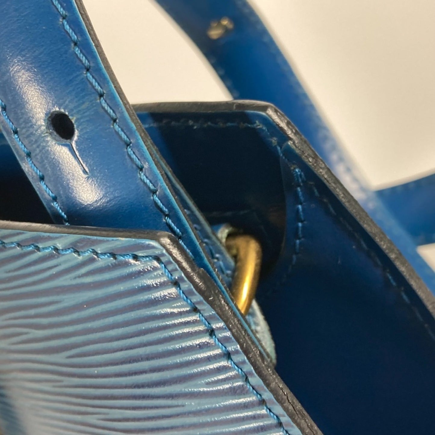 Louis Vuitton Blue Toledo Blue Epi Leather Shoulder Bag
