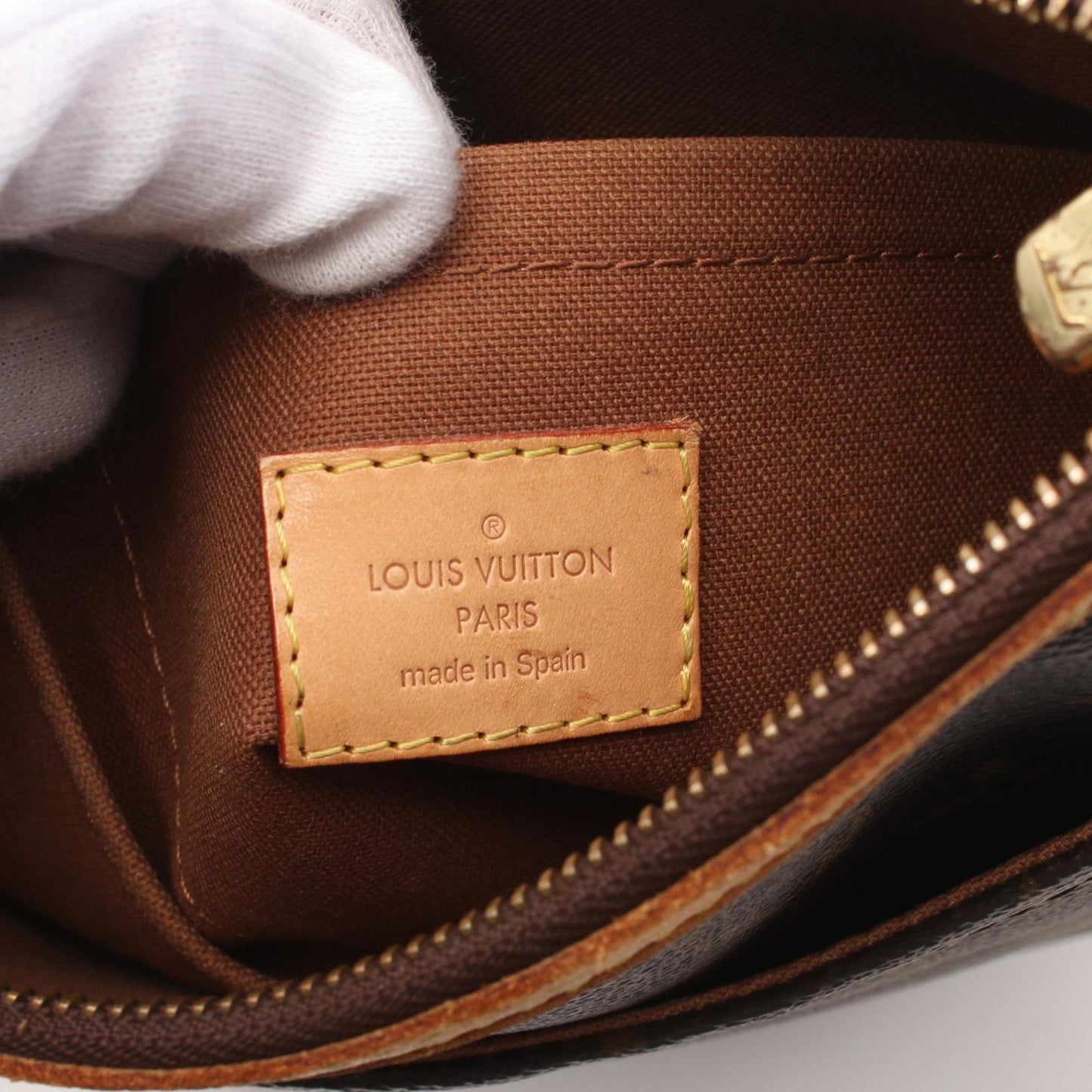 Louis Vuitton Brown Coated Canvas Leather Shoulder Bag