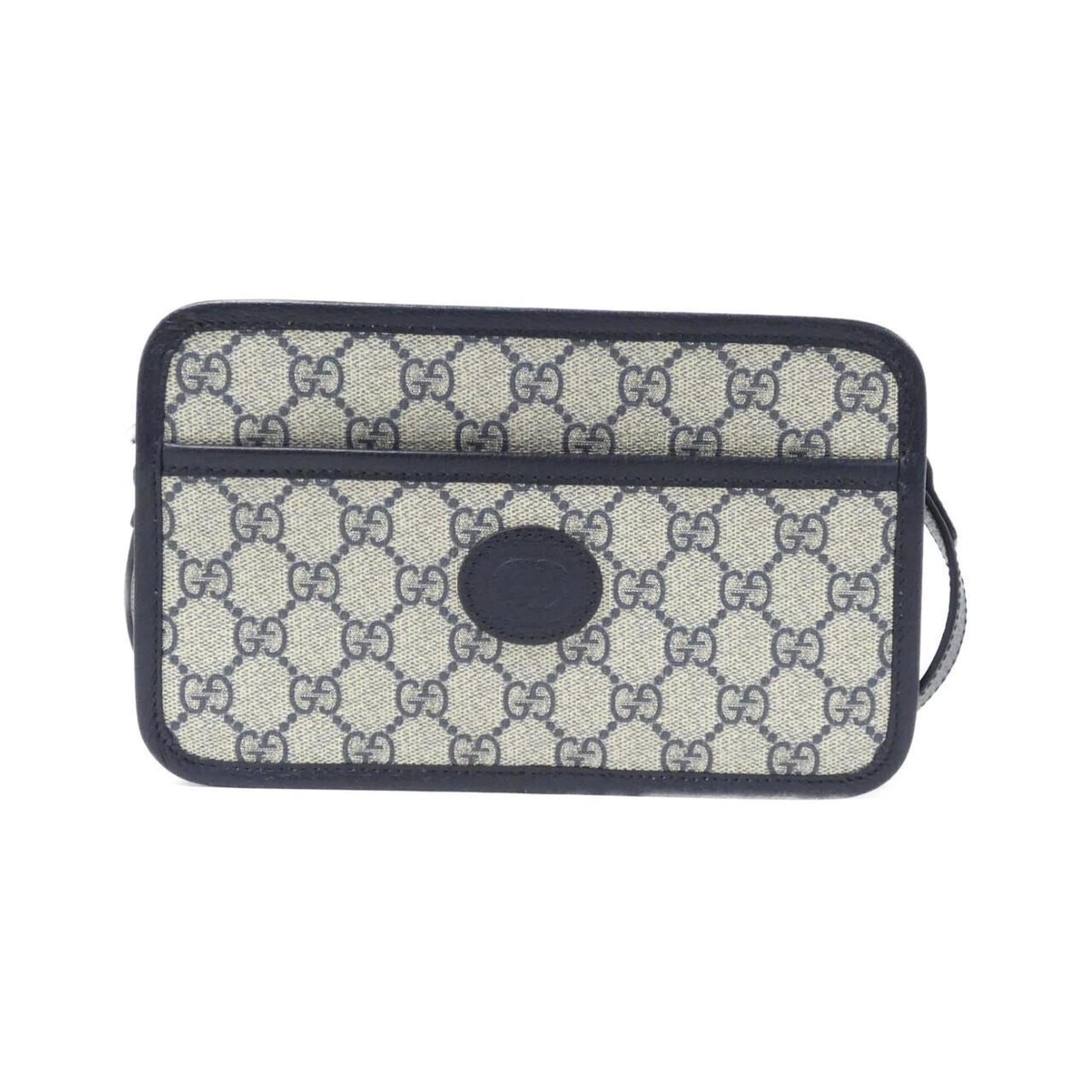 Gucci Beige Blue Gg Supreme Leather Shoulder Bag ()