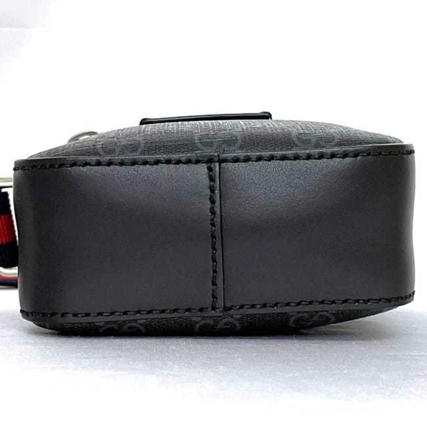 Gucci Black Gray Pvc Leather Pochette Shoulder Bag