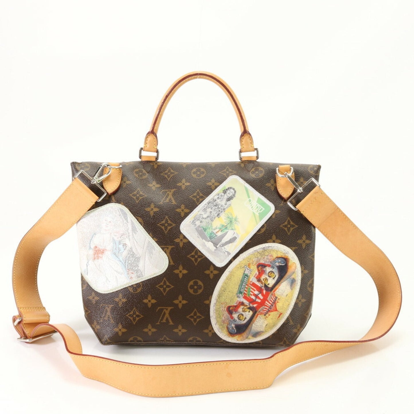 Louis Vuitton Monogram Brown Leather Coated Canvas Shoulder Bag