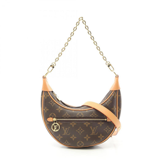 Louis Vuitton Brown Monogram Coated Canvas Leather Shoulder Bag ()