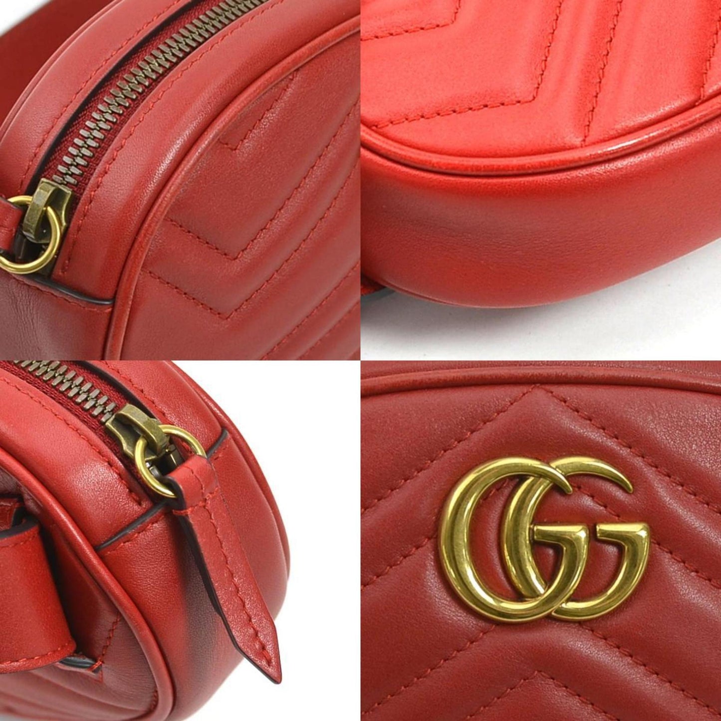 Gucci Red Color Leather Fanny Pack