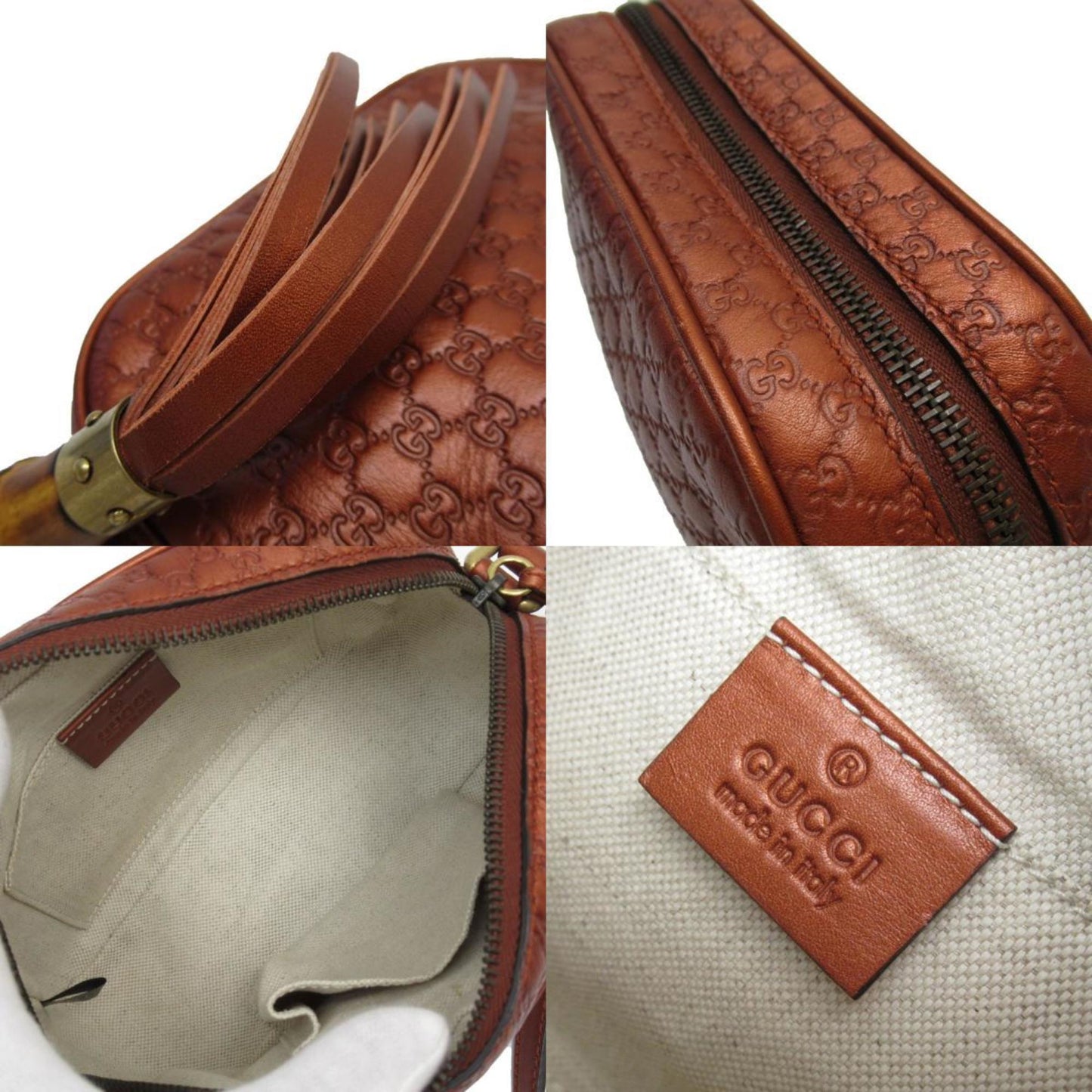 Gucci Metallic Brown Leather Shoulder Bag