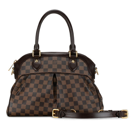 Louis Vuitton Brown Pvc Leather Handbag Shoulder Bag ()
