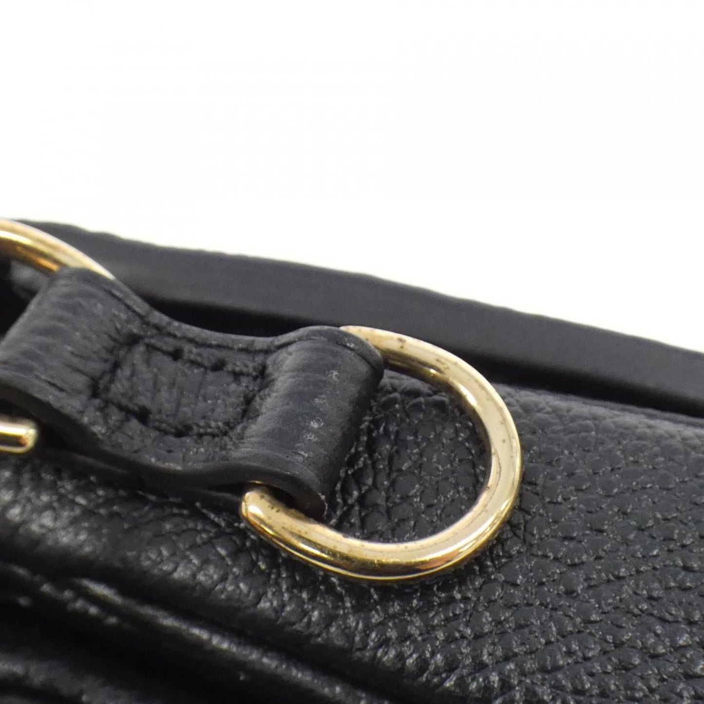 Louis Vuitton Beige Black Leather Pochette Shoulder Bag
